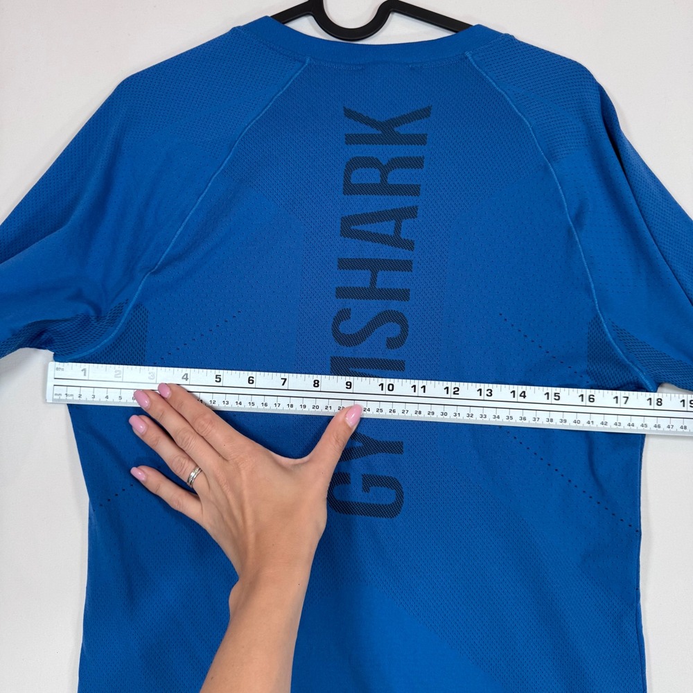 Gymshark Apex Seamless Long Sleeve T-Shirt Mens M Blue Mesh Vented Workout Gym - Picture 11 of 12